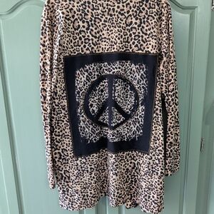 Zenana PEACE Cheetah PRINT Zenana Upcycled Hand Crafted Cardigan